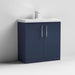 Nuie Arno Floor Standing 2-Door Vanity & Thin-Edge 1 Tap Hole Ceramic Basin - Unbeatable Bathrooms