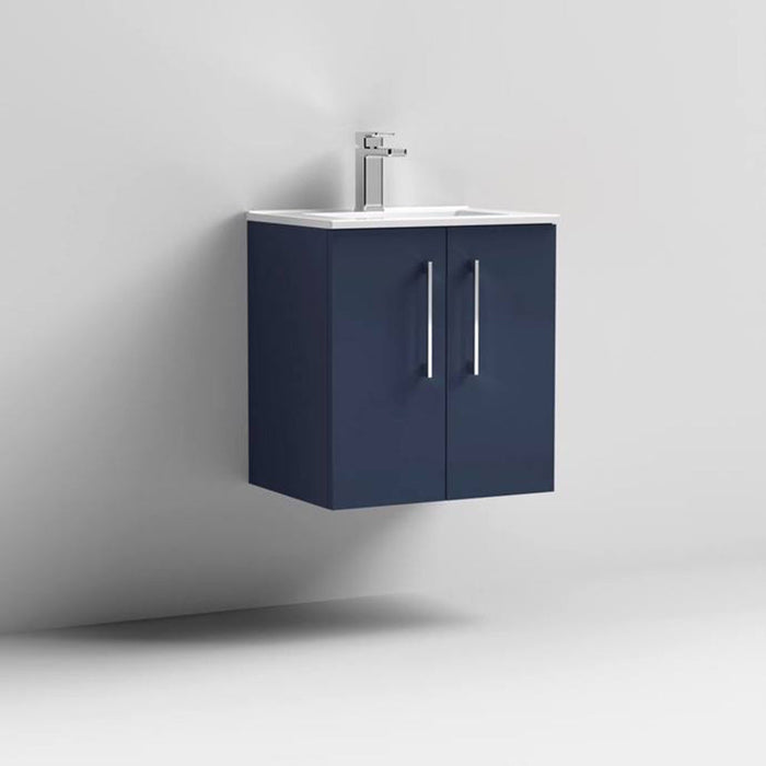 Nuie Arno Wall Hung 2-Door Vanity & Minimalist Basin - Unbeatable Bathrooms