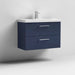 Nuie Arno Wall Hung 2-Drawer Vanity & Thin-Edge 1 Tap Hole Ceramic Basin - Unbeatable Bathrooms