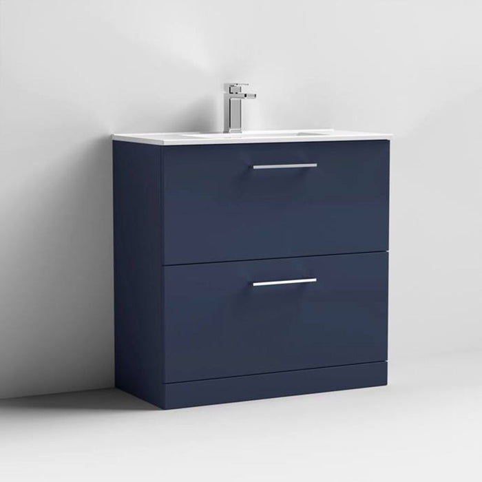Nuie Arno Floor Standing 2-Drawer Vanity & Minimalist Basin - Unbeatable Bathrooms