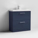Nuie Arno Floor Standing 2-Drawer Vanity & Thin-Edge 1 Tap Hole Ceramic Basin - Unbeatable Bathrooms
