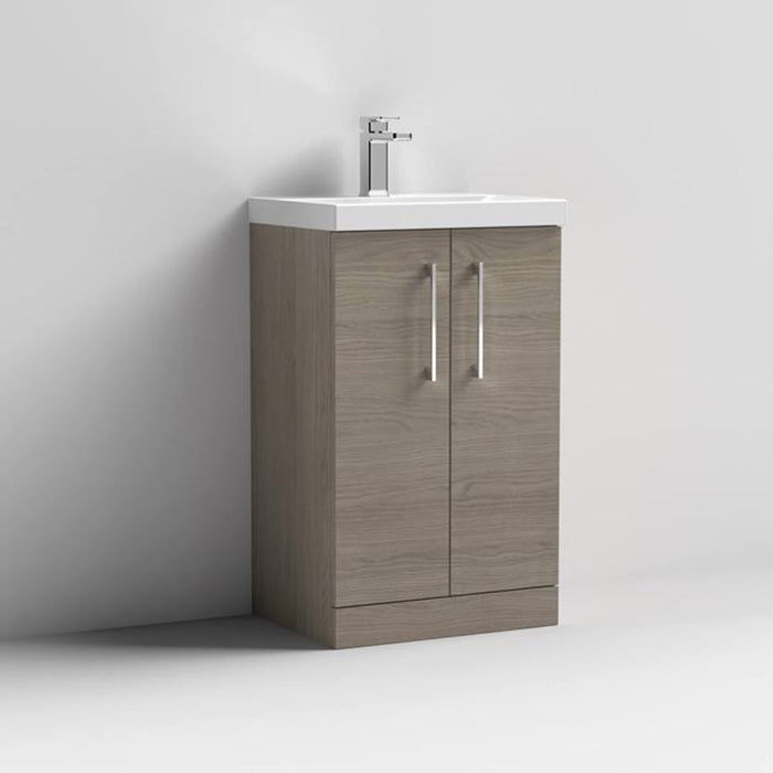 Nuie Arno Floor Standing 2-Door Vanity & Thin-Edge 1 Tap Hole Ceramic Basin - Unbeatable Bathrooms