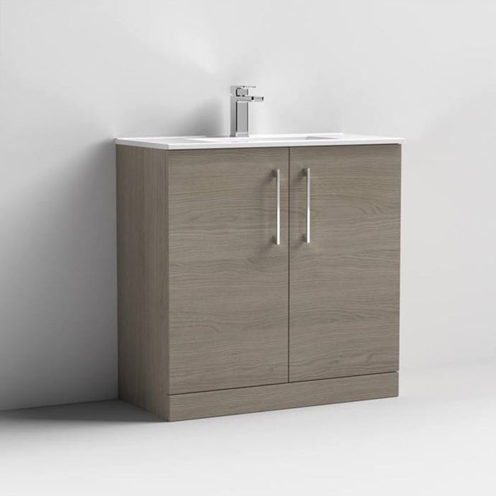 Nuie Arno Floor Standing 2-Door Vanity & Minimalist Basin - Unbeatable Bathrooms
