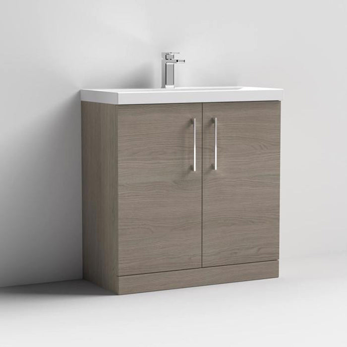 Nuie Arno Floor Standing 2-Door Vanity & Thin-Edge 1 Tap Hole Ceramic Basin - Unbeatable Bathrooms