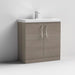 Nuie Arno Floor Standing 2-Door Vanity & Thin-Edge 1 Tap Hole Ceramic Basin - Unbeatable Bathrooms