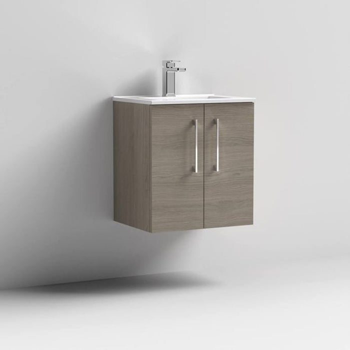 Nuie Arno Wall Hung 2-Door Vanity & Minimalist Basin - Unbeatable Bathrooms