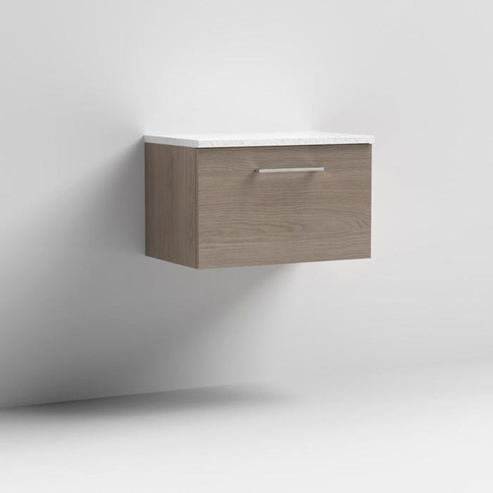 Nuie Arno Wall Hung 1-Drawer Vanity & Laminate Work Top - Unbeatable Bathrooms