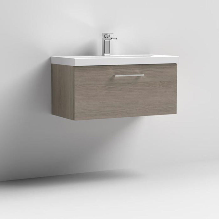 Nuie Arno Wall Hung 1-Drawer Vanity & Mid-Edge Basin - Unbeatable Bathrooms