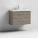 Nuie Arno Wall Hung 2-Drawer Vanity & Thin-Edge 1 Tap Hole Ceramic Basin - Unbeatable Bathrooms