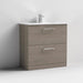 Nuie Arno Floor Standing 2-Drawer Vanity & Minimalist Basin - Unbeatable Bathrooms