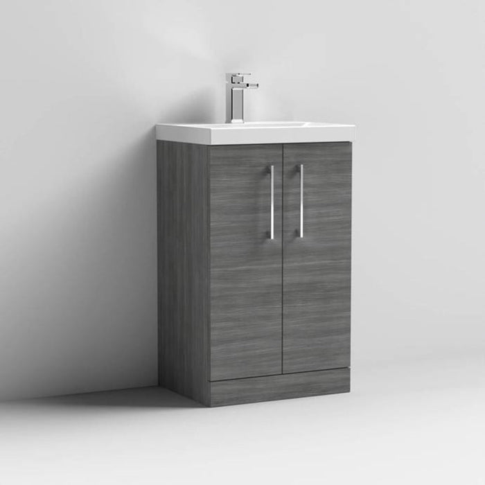 Nuie Arno Floor Standing 2-Door Vanity & Thin-Edge 1 Tap Hole Ceramic Basin - Unbeatable Bathrooms