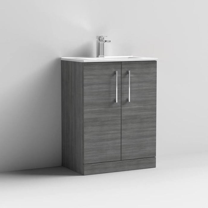 Nuie Arno Floor Standing 2-Door Vanity & Minimalist Basin - Unbeatable Bathrooms
