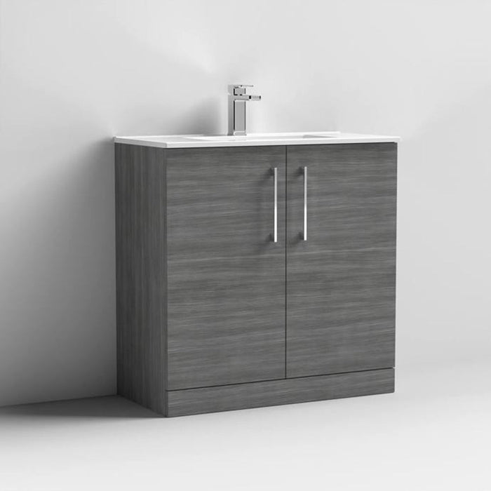 Nuie Arno Floor Standing 2-Door Vanity & Minimalist Basin - Unbeatable Bathrooms