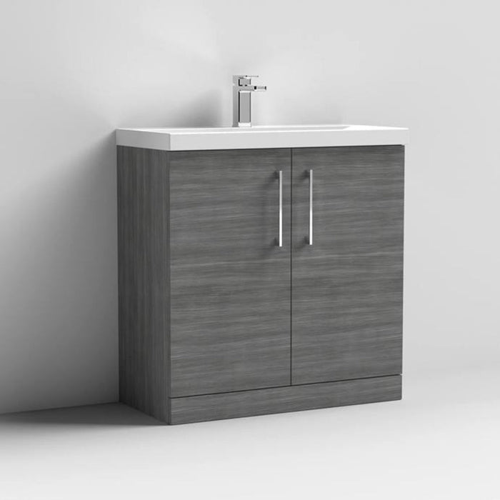 Nuie Arno Floor Standing 2-Door Vanity & Thin-Edge 1 Tap Hole Ceramic Basin - Unbeatable Bathrooms