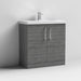 Nuie Arno Floor Standing 2-Door Vanity & Thin-Edge 1 Tap Hole Ceramic Basin - Unbeatable Bathrooms