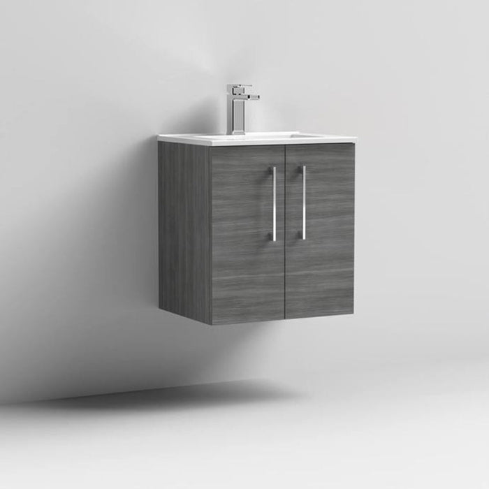 Nuie Arno Wall Hung 2-Door Vanity & Minimalist Basin - Unbeatable Bathrooms