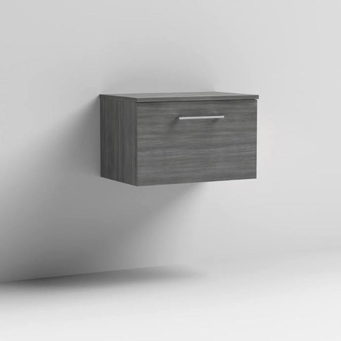 Nuie Arno Wall Hung 1-Drawer Vanity & Worktop - Unbeatable Bathrooms