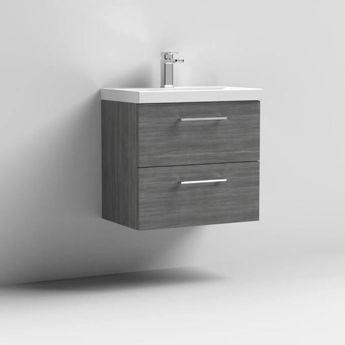 Nuie Arno Wall Hung 2-Drawer Vanity & Thin-Edge 1 Tap Hole Ceramic Basin - Unbeatable Bathrooms