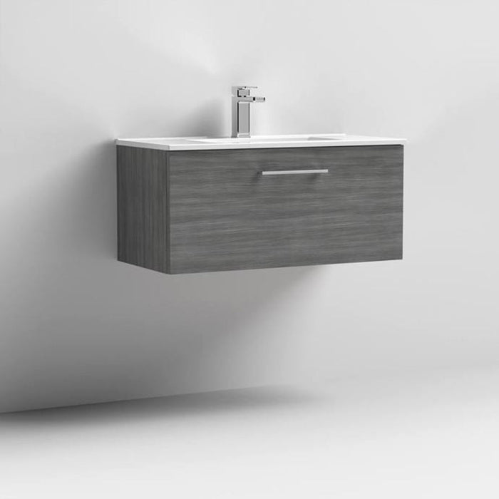 Nuie Arno Wall Hung 1-Drawer Vanity & Minimalist Basin - Unbeatable Bathrooms