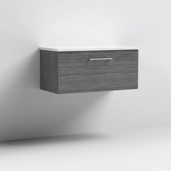 Nuie Arno Wall Hung 1-Drawer Vanity & Laminate Work Top - Unbeatable Bathrooms