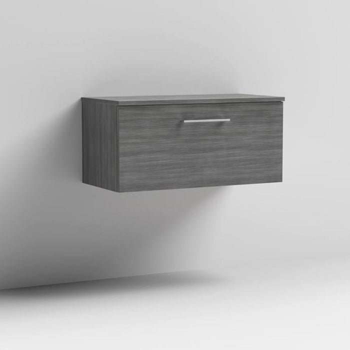 Nuie Arno Wall Hung 1-Drawer Vanity & Worktop - Unbeatable Bathrooms