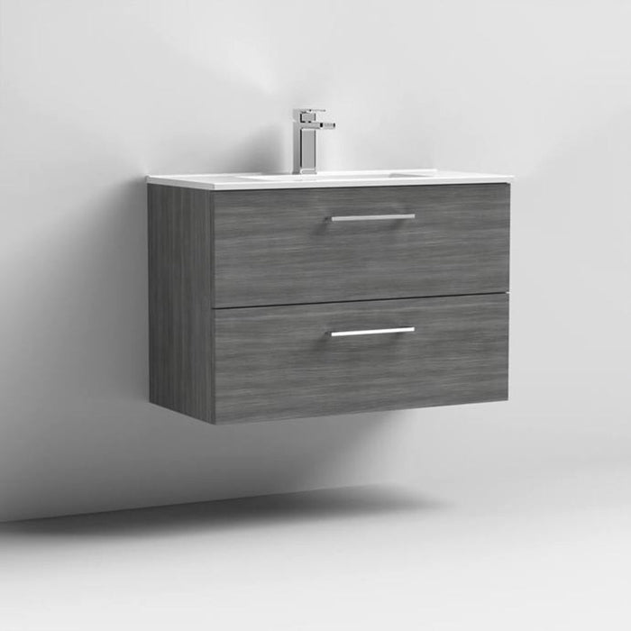 Nuie Arno Wall Hung 2-Drawer Vanity & Minimalist Basin - Unbeatable Bathrooms