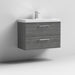 Nuie Arno Wall Hung 2-Drawer Vanity & Thin-Edge 1 Tap Hole Ceramic Basin - Unbeatable Bathrooms