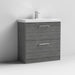 Nuie Arno Floor Standing 2-Drawer Vanity & Mid-Edge Basin - Unbeatable Bathrooms