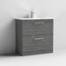 Nuie Arno Floor Standing 2-Drawer Vanity & Minimalist Basin - Unbeatable Bathrooms