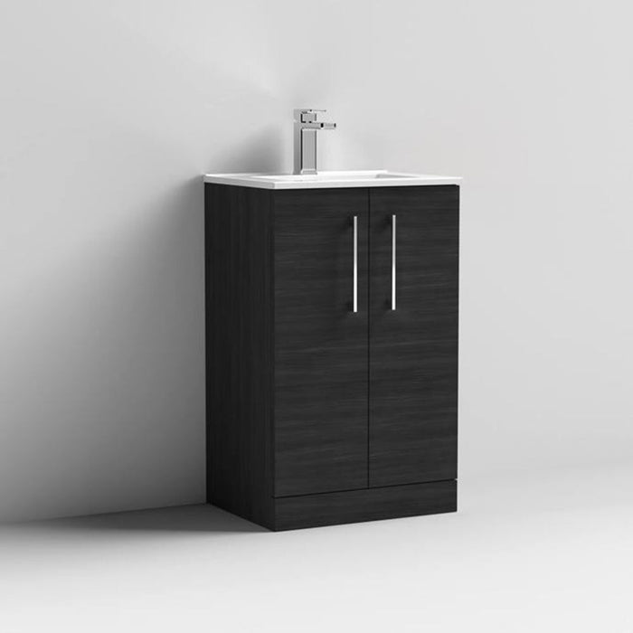 Nuie Arno Floor Standing 2-Door Vanity & Minimalist Basin - Unbeatable Bathrooms