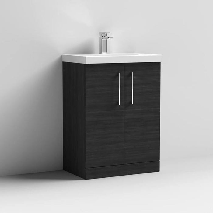 Nuie Arno Floor Standing 2-Door Vanity & Thin-Edge 1 Tap Hole Ceramic Basin - Unbeatable Bathrooms