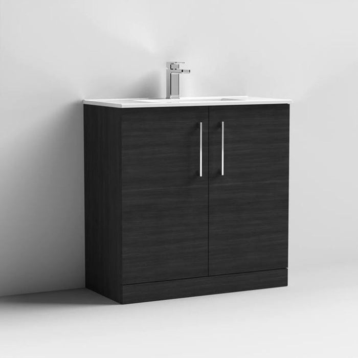 Nuie Arno Floor Standing 2-Door Vanity & Minimalist Basin - Unbeatable Bathrooms