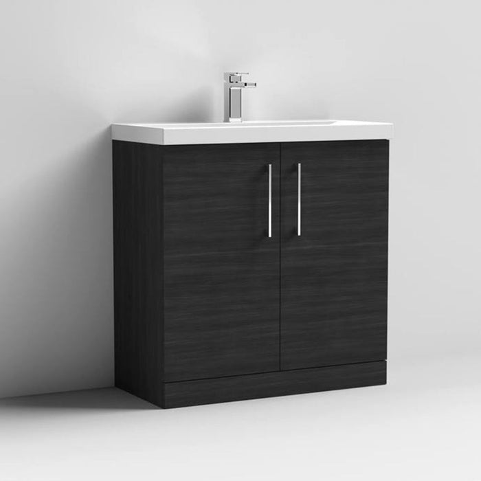 Nuie Arno Floor Standing 2-Door Vanity & Thin-Edge 1 Tap Hole Ceramic Basin - Unbeatable Bathrooms