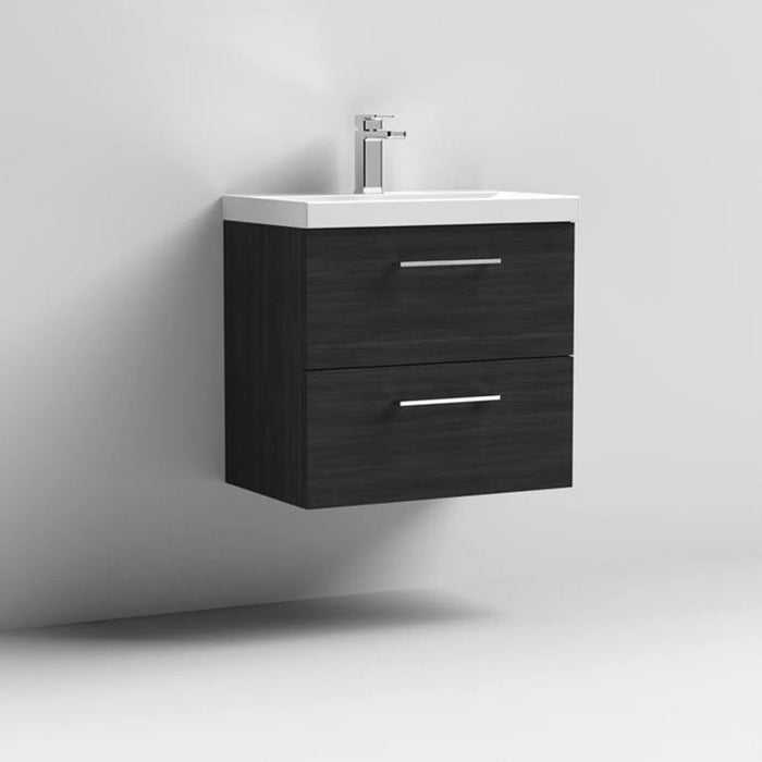 Nuie Arno Wall Hung 2-Drawer Vanity & Thin-Edge 1 Tap Hole Ceramic Basin - Unbeatable Bathrooms