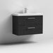 Nuie Arno Wall Hung 2-Drawer Vanity & Thin-Edge 1 Tap Hole Ceramic Basin - Unbeatable Bathrooms