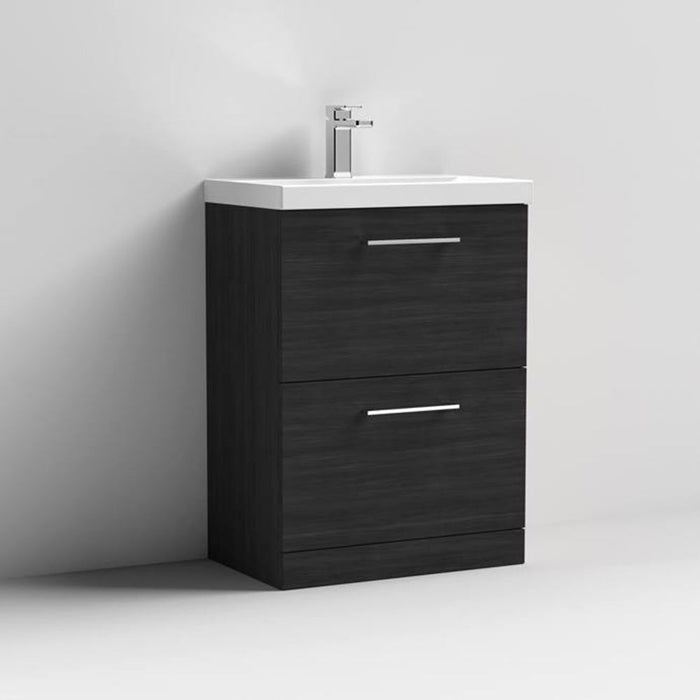 Nuie Arno Floor Standing 2-Drawer Vanity & Mid-Edge Basin - Unbeatable Bathrooms