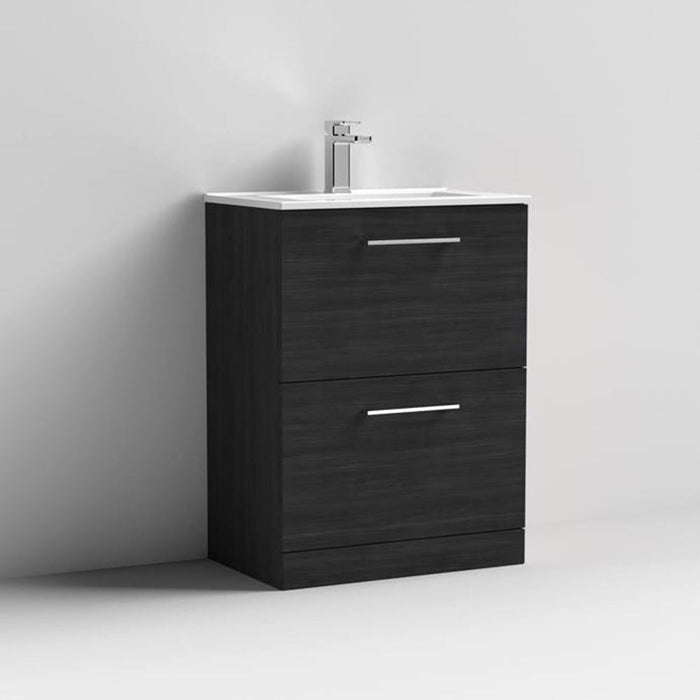 Nuie Arno Floor Standing 2-Drawer Vanity & Minimalist Basin - Unbeatable Bathrooms