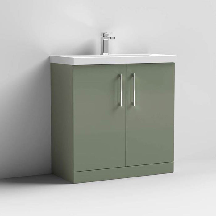 Nuie Arno Floor Standing 2-Door Vanity & Thin-Edge 1 Tap Hole Ceramic Basin - Unbeatable Bathrooms