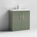 Nuie Arno Floor Standing 2-Door Vanity & Thin-Edge 1 Tap Hole Ceramic Basin - Unbeatable Bathrooms