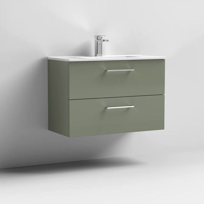 Nuie Arno Wall Hung 2-Drawer Vanity & Minimalist Basin - Unbeatable Bathrooms