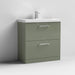 Nuie Arno Floor Standing 2-Drawer Vanity & Thin-Edge 1 Tap Hole Ceramic Basin - Unbeatable Bathrooms