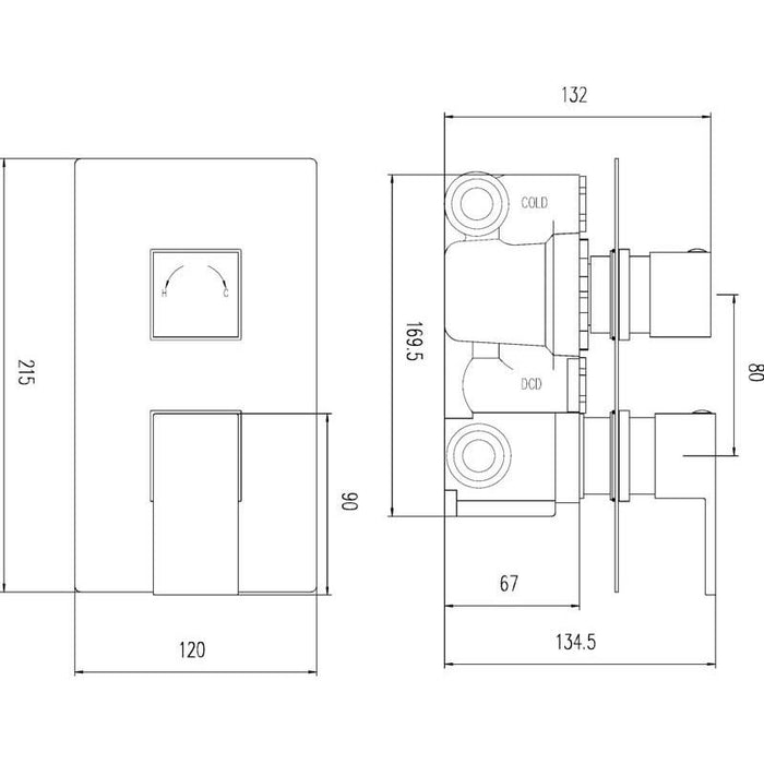 Hudson Reed Art Twin Valve with Diverter - Unbeatable Bathrooms