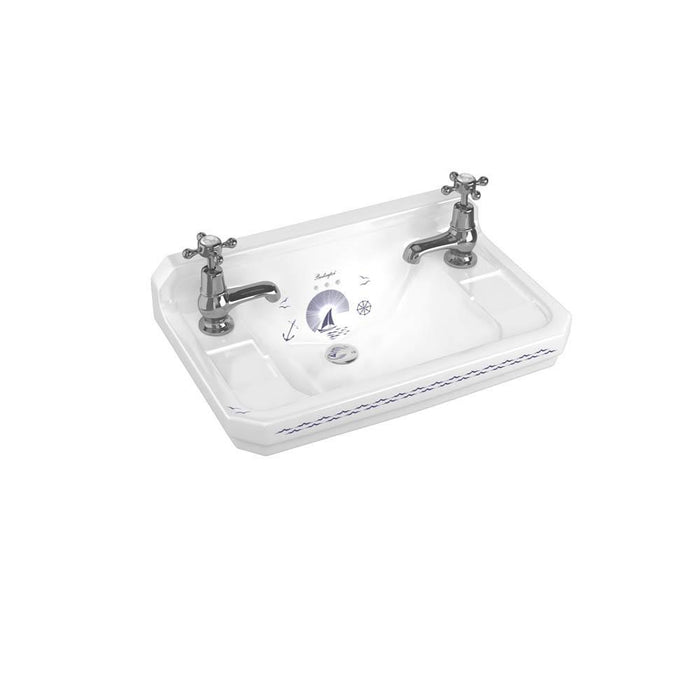 Burlington Edwardian 510mm 2TH Wall Hung Cloakroom Basin (Various Designs) - Unbeatable Bathrooms