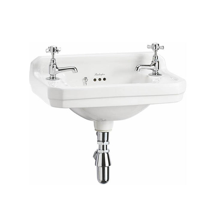 Burlington Edwardian 510mm 2TH Wall Hung Cloakroom Basin - Unbeatable Bathrooms