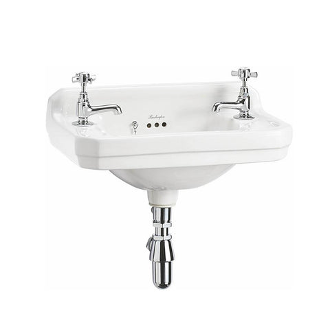 Burlington Edwardian 510mm 2TH Wall Hung Cloakroom Basin - Unbeatable Bathrooms