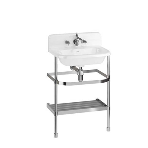 Clearwater Medium Roll Top Basin with Up-stand and Stainless Steel Stand - Unbeatable Bathrooms