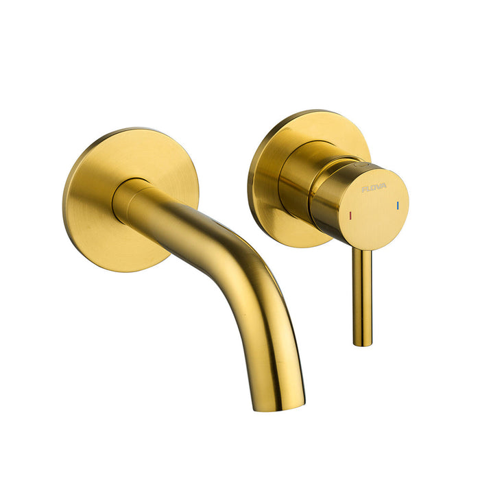 Flova Levo 2-Hole Wall Mounted Basin/Bath Mixer - Unbeatable Bathrooms