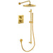 Flova Levo Thermostatic 2 Outlet Shower Valve with Fixed Head and Slide Rail Kit - Square - Unbeatable Bathrooms