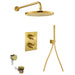 Flova Levo Thermostatic 3-Outlet Shower Valve with Fixed Head Hand Shower Kit and Bath Overflow Filler - Square - Unbeatable Bathrooms