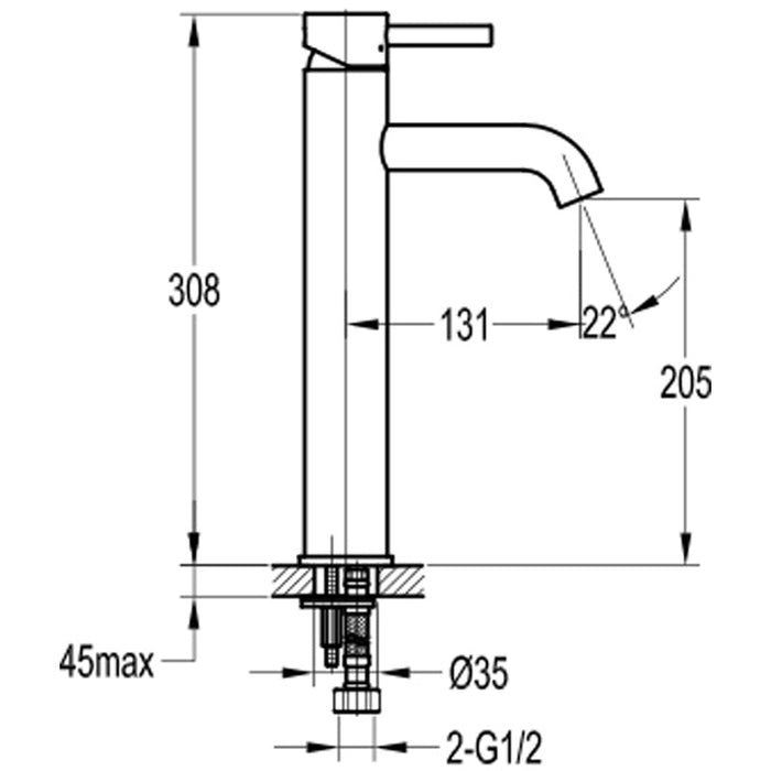Flova Levo Tall Basin Mixer - Unbeatable Bathrooms